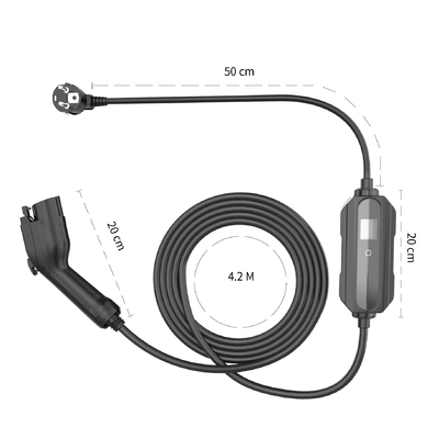Φορητό σταθμό φόρτισης Mode 2 Sae J1772 16A Ev Καλώδιο φόρτισης 5m καλώδιο πιστοποιημένο TUV