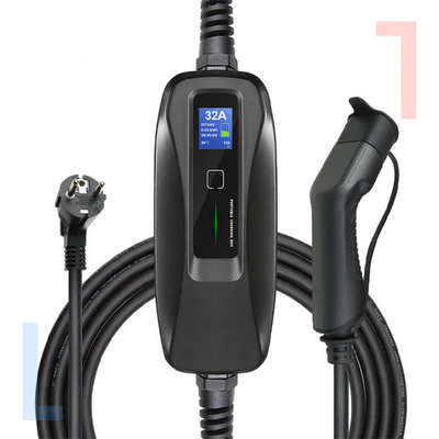 32A Type1/Type2 Φορητό κουτί φόρτισης EV για καλώδια φόρτισης Nissan LEAF Μαύρο