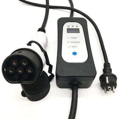 110V-240V AC Τύπος 2 Ηλεκτρικό φορητό φορτιστή EV για αυτοκίνητα με ρεύμα ρυθμιζόμενο Schuko Plug