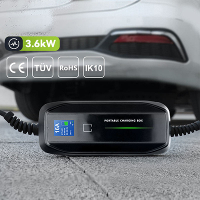 IP67 3.6kw Τύπος 1/τύπος 2 16A Συμπλέκτης ηλεκτρικού οχήματος Φορτιστή αυτοκινήτου με ανθεκτικό υλικό