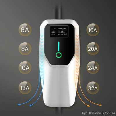 230V AC 32A EVSE 7.4KW J1772 Φορητό σύστημα φόρτισης ηλεκτρικών οχημάτων τύπου 1 επιπέδου 2
