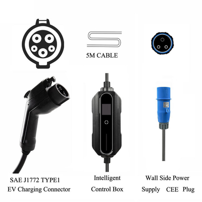 110V / 230V AC φορητός σταθμός φόρτισης ηλεκτρικών οχημάτων τύπου 2 τύπου 1 Gbt Ev φορτιστή