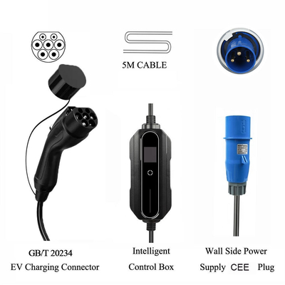 Πιστοποιημένο CE 10-32Amp Ρυθμίσιμο ρεύμα τύπου 2 Φορητή ηλεκτρική φόρτιση για φόρτιση