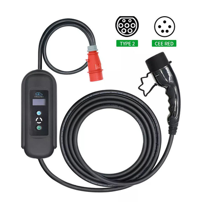 11kW 380V-400V AC ηλεκτρικό φορτιστή αυτοκινήτου με ρυθμιζόμενη έξοδο 16A και οθόνη LCD
