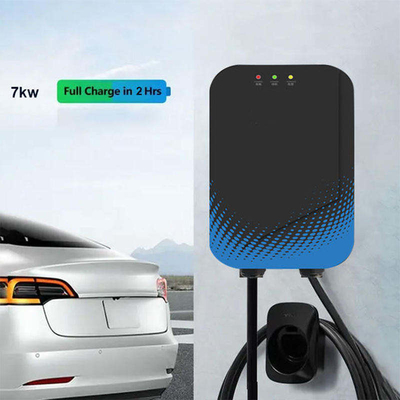 Ce πιστοποιημένο φορτιστή 7 kW Wallbox Ev με αναγνώριση χρήστη RFID ISO/IEC 14443A/B